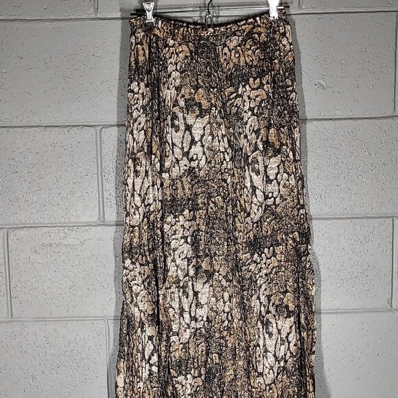 Reba Metallic Snake Print Polyester Lined Maxi Skirt - Small - Picture 1 of 2